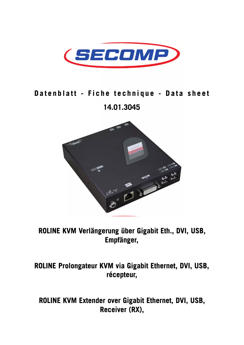 Page 1 of the manual User Manual Roline 14.01.3045