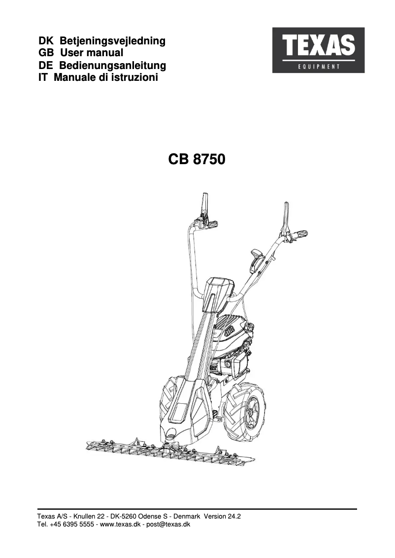 First page image of the manual for CB 8700
