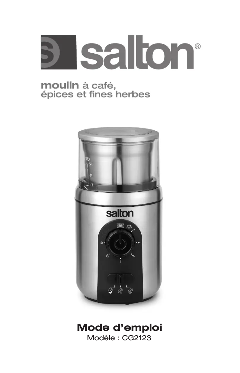 Page 1 of the manual User Manual Salton CG2123
