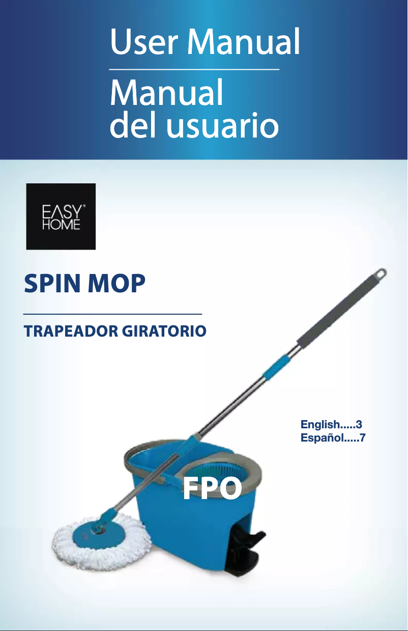 Page 1 of the manual User Manual Easy Home Spin Mop