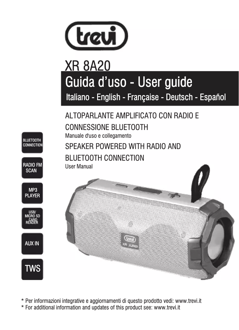 Page 1 de la notice Manuel utilisateur Trevi XR 8A20