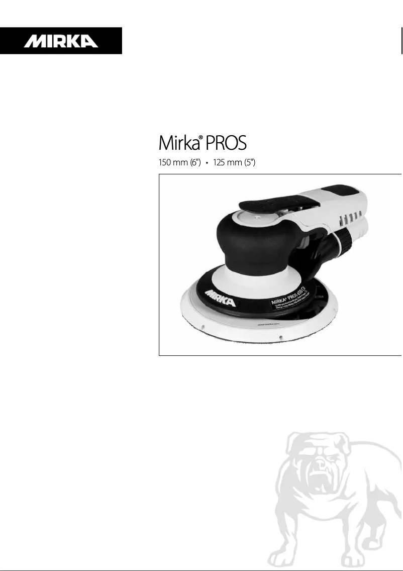 Page 1 of the manual User Manual Mirka PROS 625CV