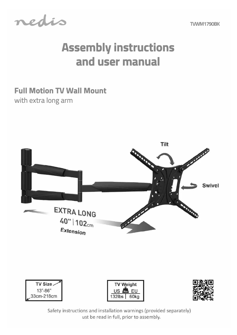 First page image of the manual for TVWM1790BK