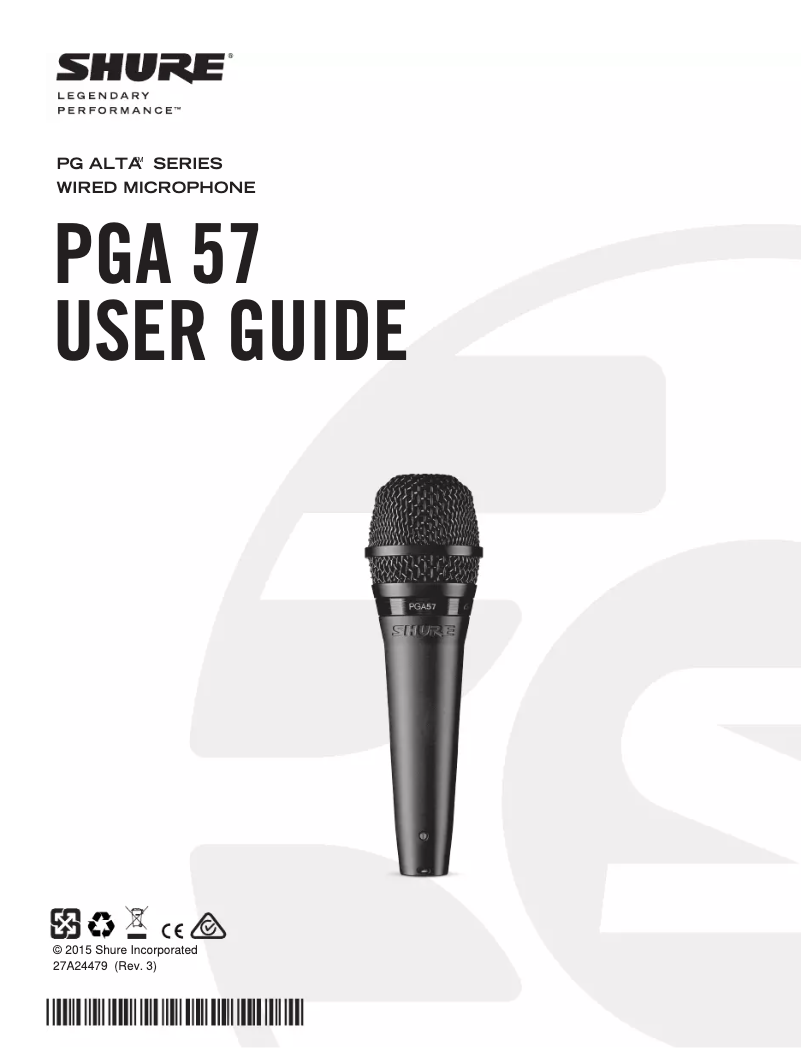 First page image of the manual for PGA57-LC