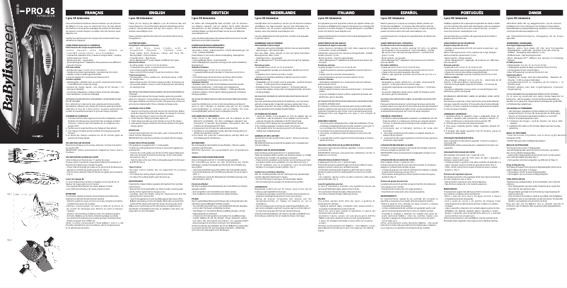 Page 1 of the manual User Manual BaByliss i PRO 45 Intensive E960E