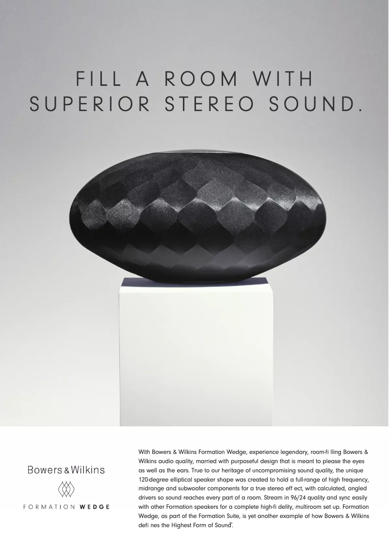 Page 1 of the manual Technical Sheet Bowers & Wilkins Formation Wedge