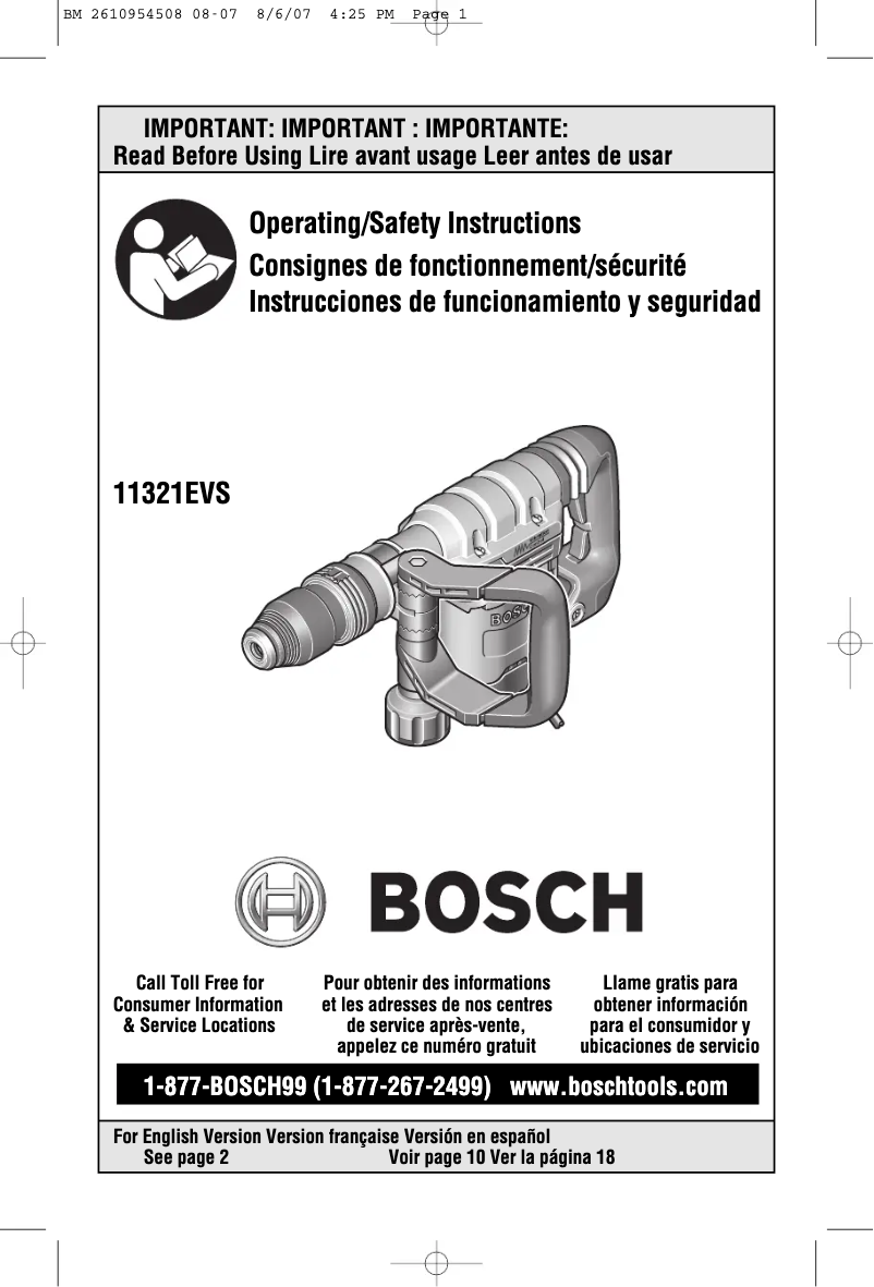 Page 1 of the manual User Manual Bosch DH712VC