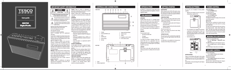 First page image of the manual for DR1703