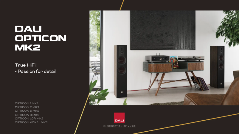 Page 1 of the manual Brochure Dali Opticon 2 MK2