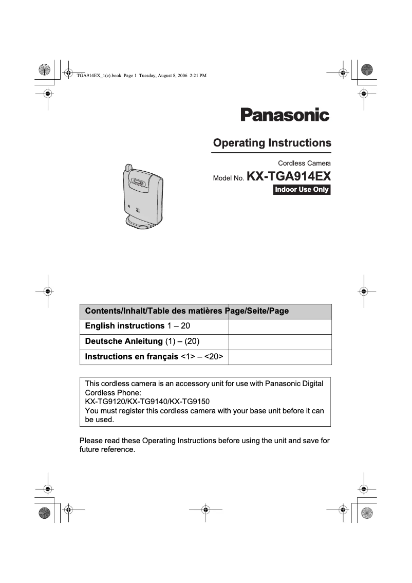 Page 1 of the manual User Manual Panasonic KX-TGA914EX