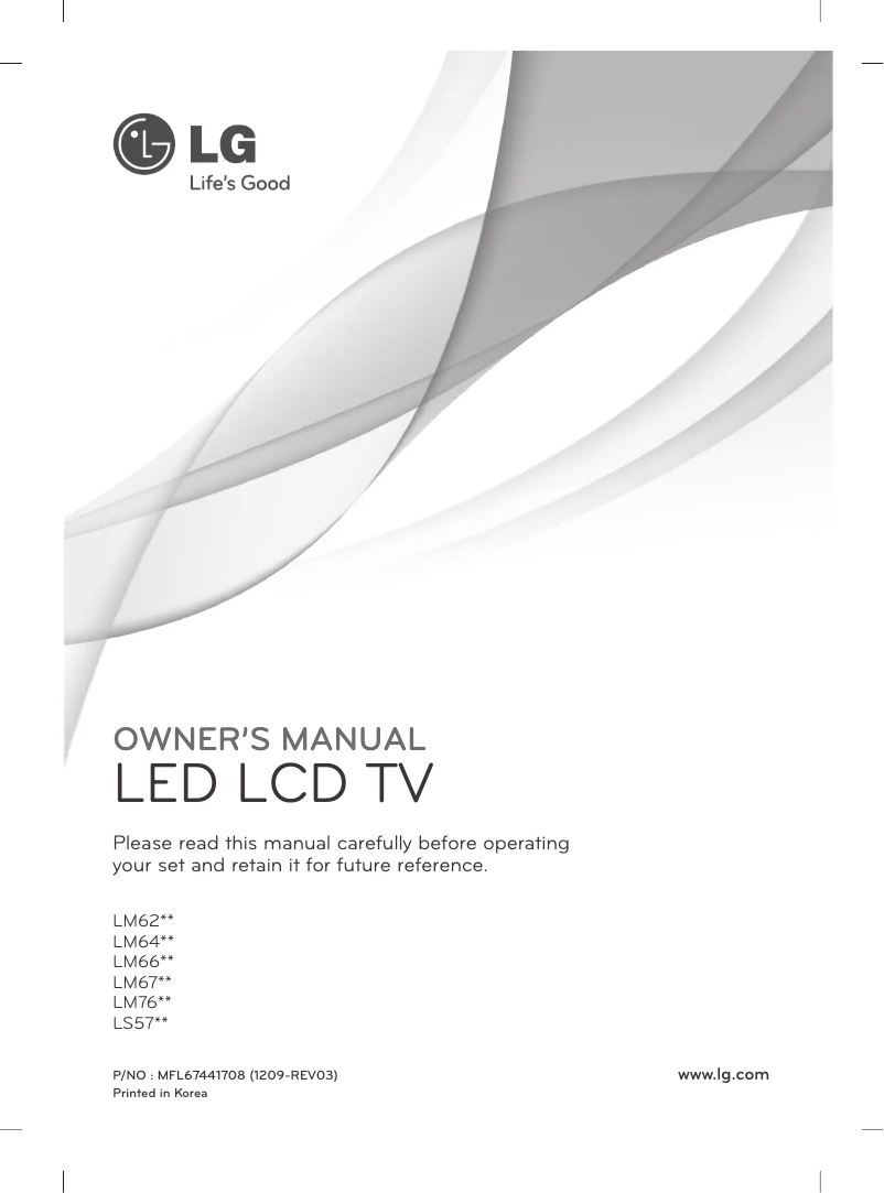 First page image of the manual for 55LM649T