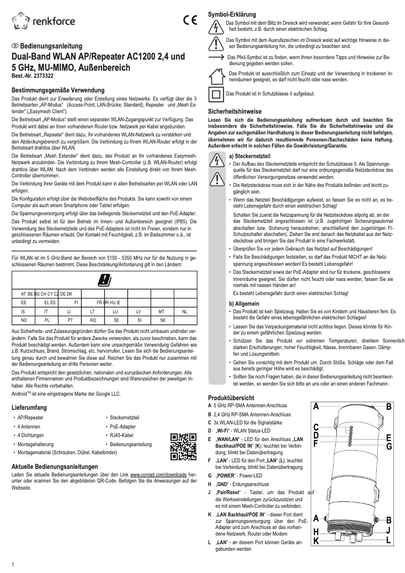 Page 1 of the manual User Manual Renkforce RF-OWF-700