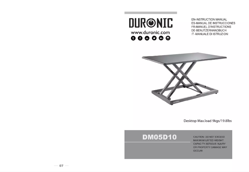 Page 1 of the manual User Manual Duronic DM05D10