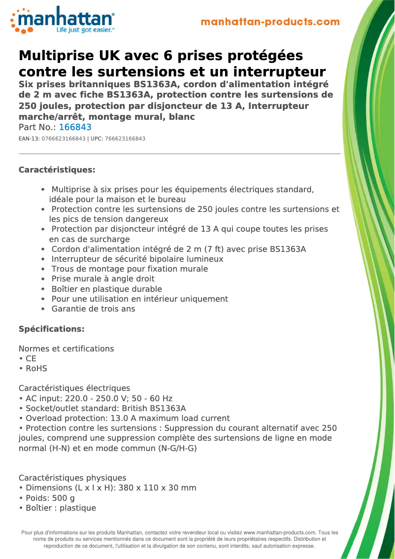 First page image of the manual for 166843