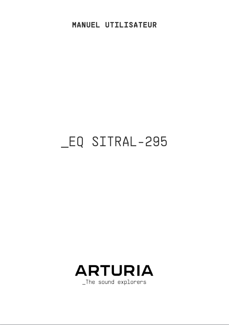 Page 1 of the manual User Manual Arturia EQ Sitral-295