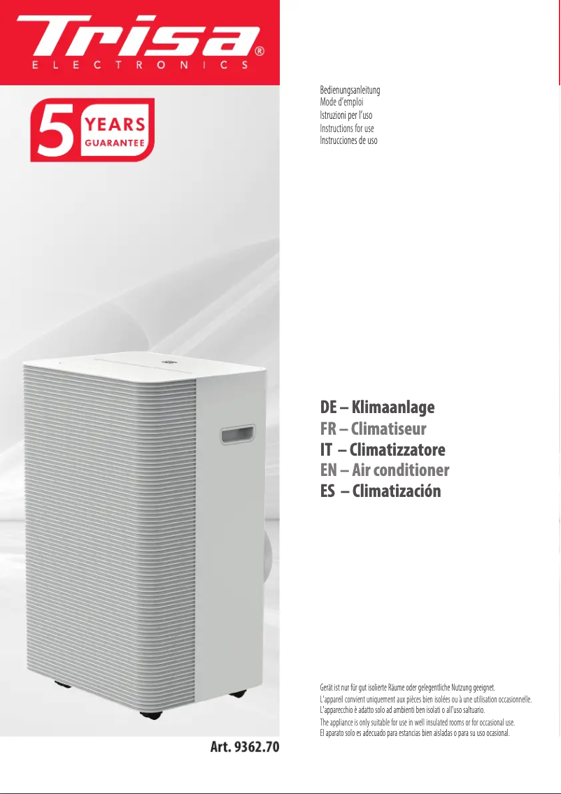 First page image of the manual for Cool Mate 9362.70