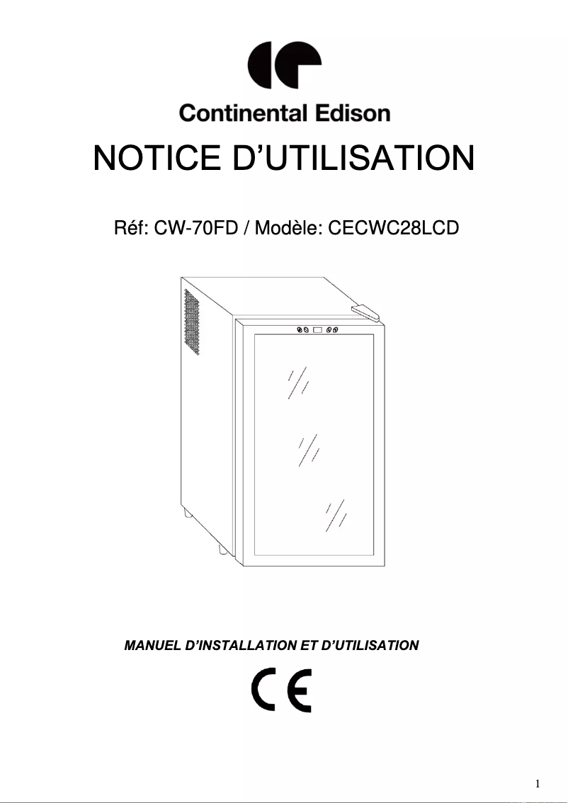 First page image of the manual for CECWC28LCD