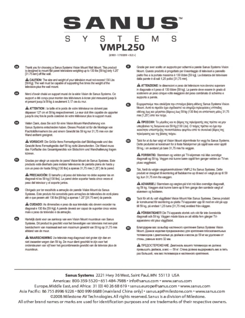 First page image of the manual for VMPL250