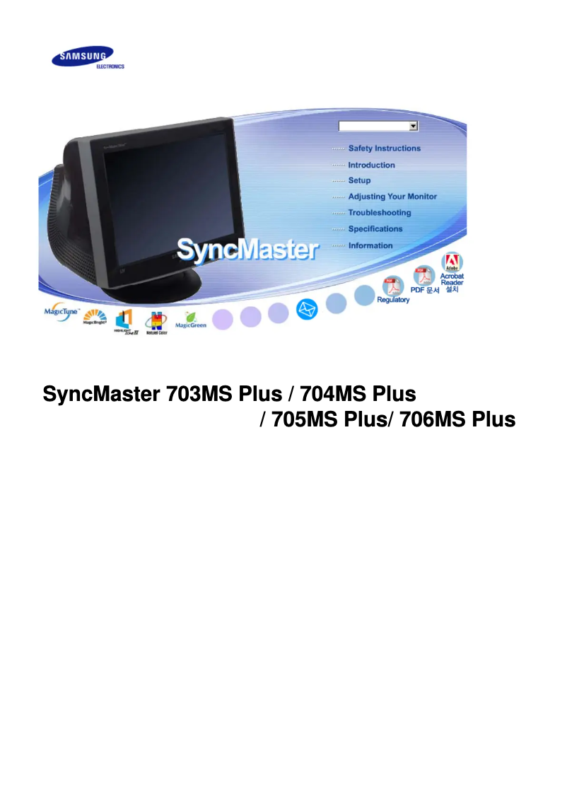 First page image of the manual for SyncMaster 704MS Plus