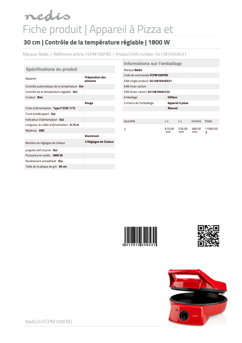 First page image of the manual for FCPM100FRD