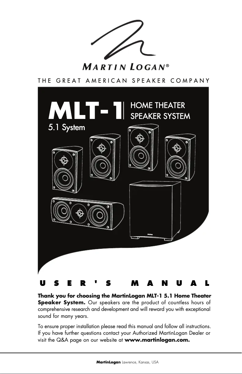 First page image of the manual for MLT-1