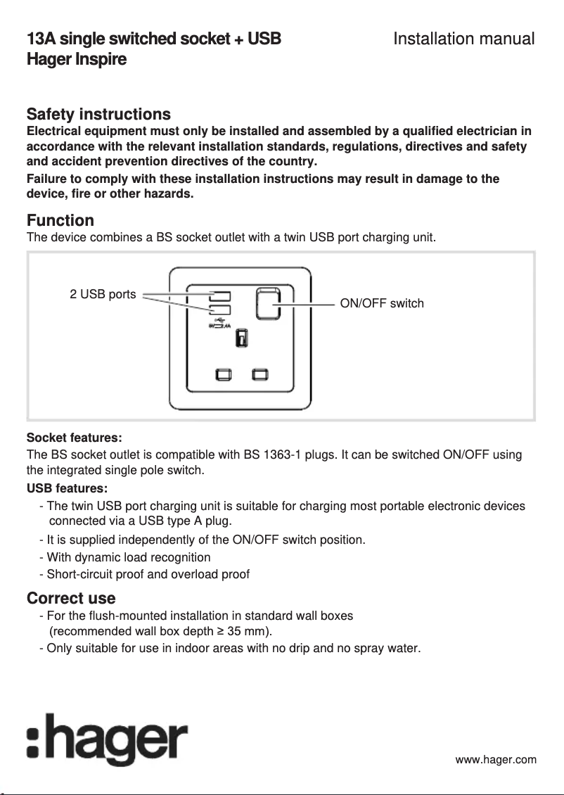 First page image of the manual for WGCXS113SUSBAS
