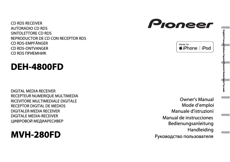 Page 1 of the manual User Manual Pioneer MVH-280FD