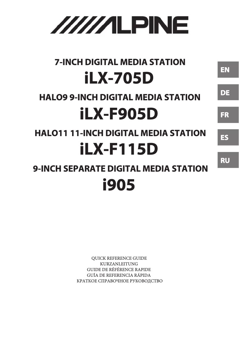 Page 1 of the manual User Manual Alpine iLX-705S453B