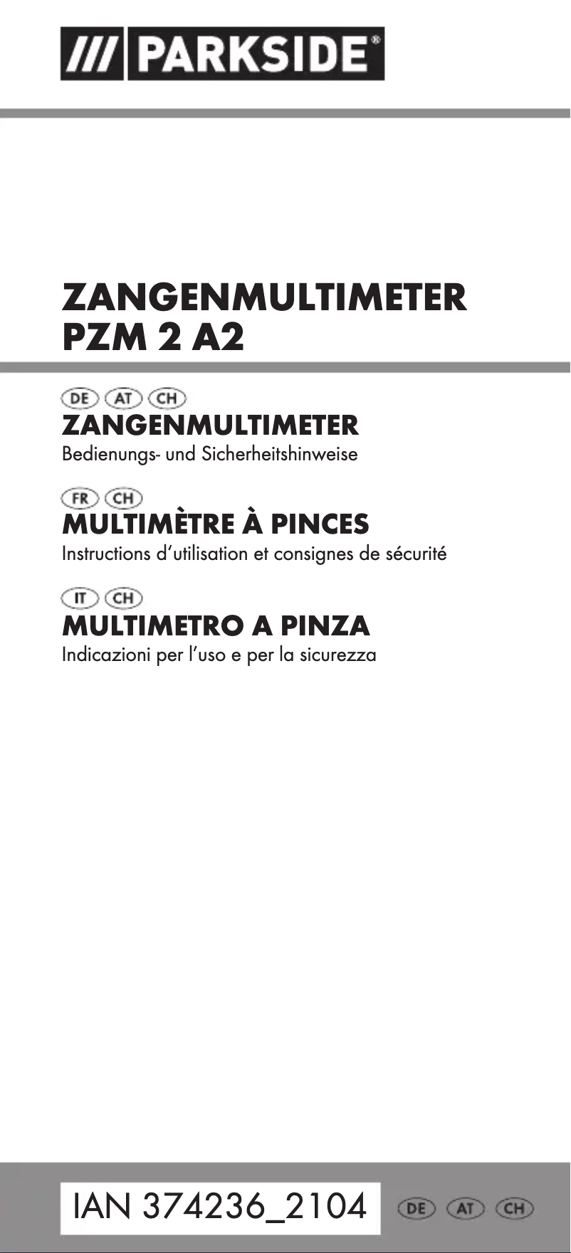 First page image of the manual for PZM 2 A2