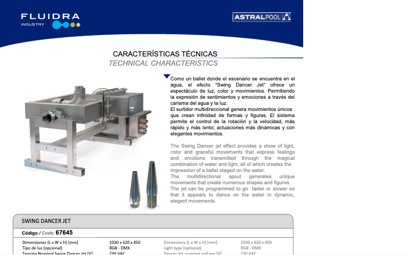 First page image of the manual for Swing Dancer Jet