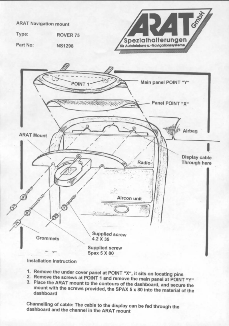Page 1 of the manual User Manual Arat NS1298