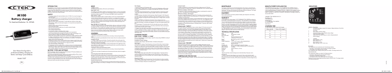 First page image of the manual for M100