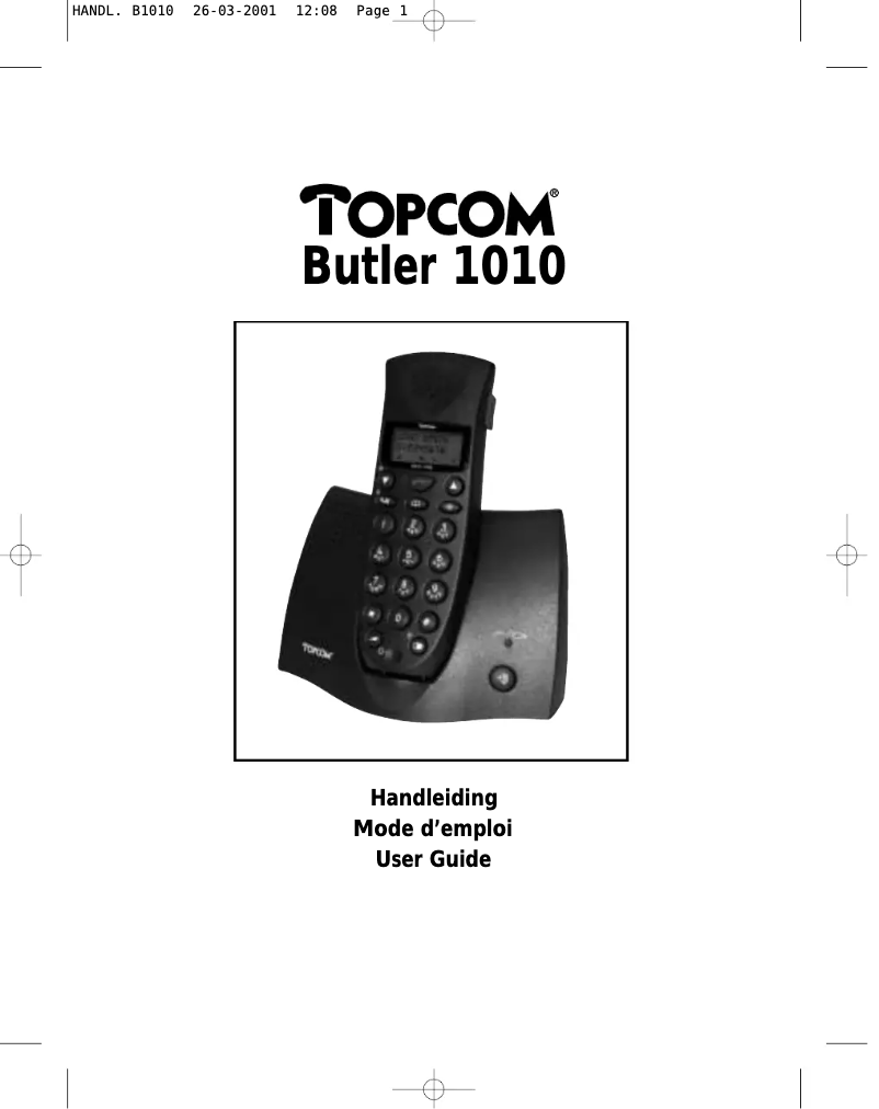 First page image of the manual for Butler 1010