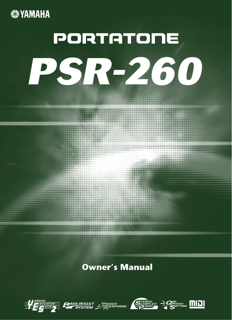 First page image of the manual for Portatone PSR-260