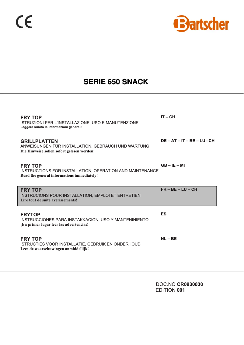 Page 1 of the manual User Manual Bartscher 115108