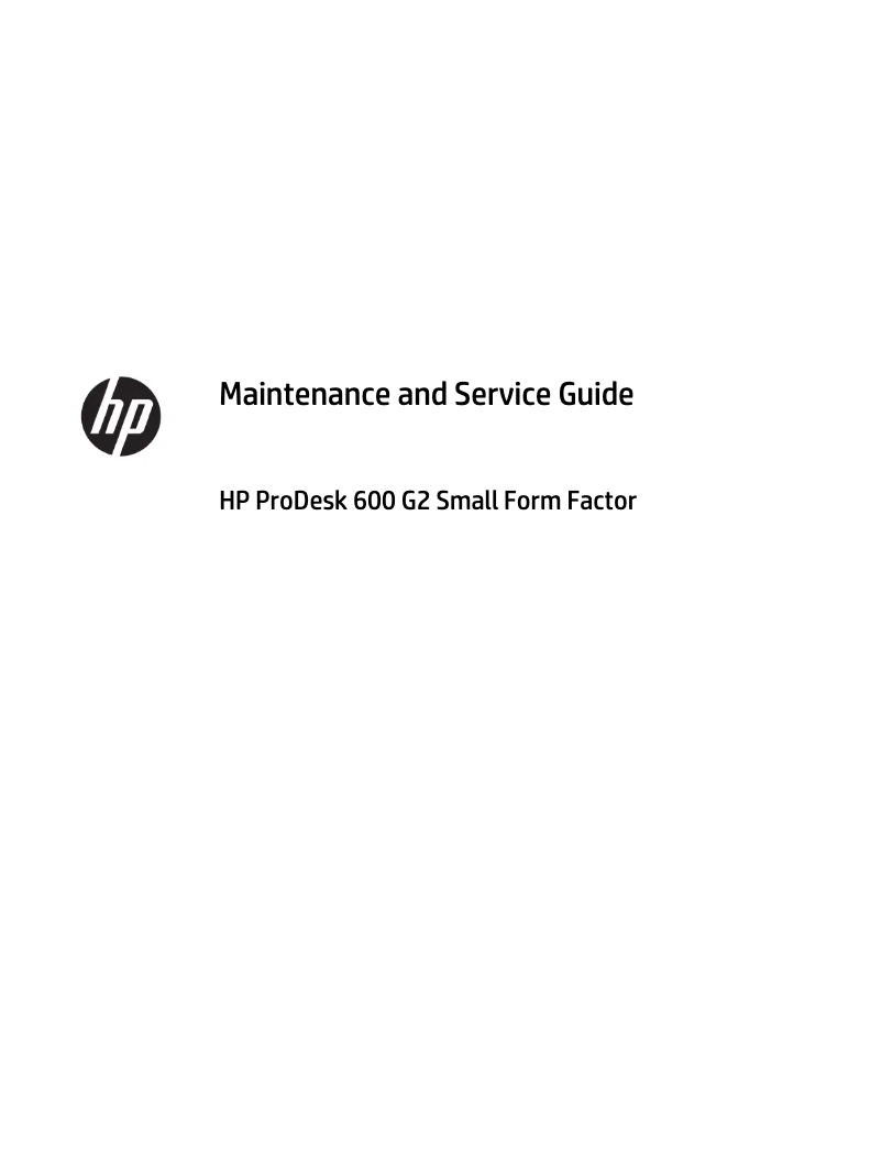 Page 1 of the manual User Manual HP ProDesk P1G57EA