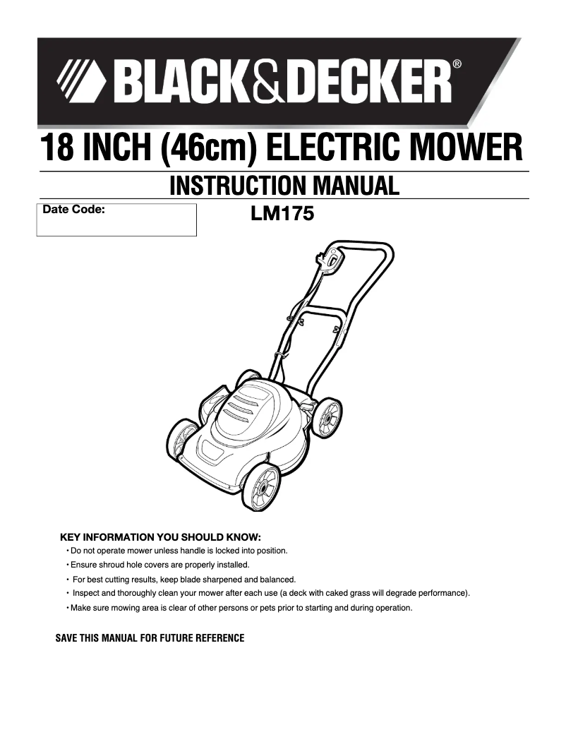 First page image of the manual for LM175