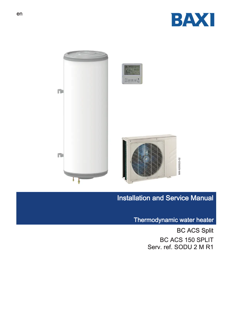 Image de la première page du manuel de l'appareil BC ACS Split