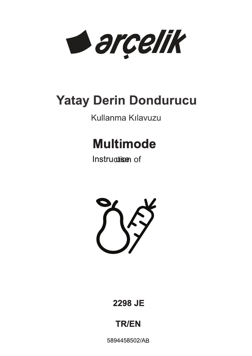 Page 1 of the manual User Manual Arçelik 2298 JE