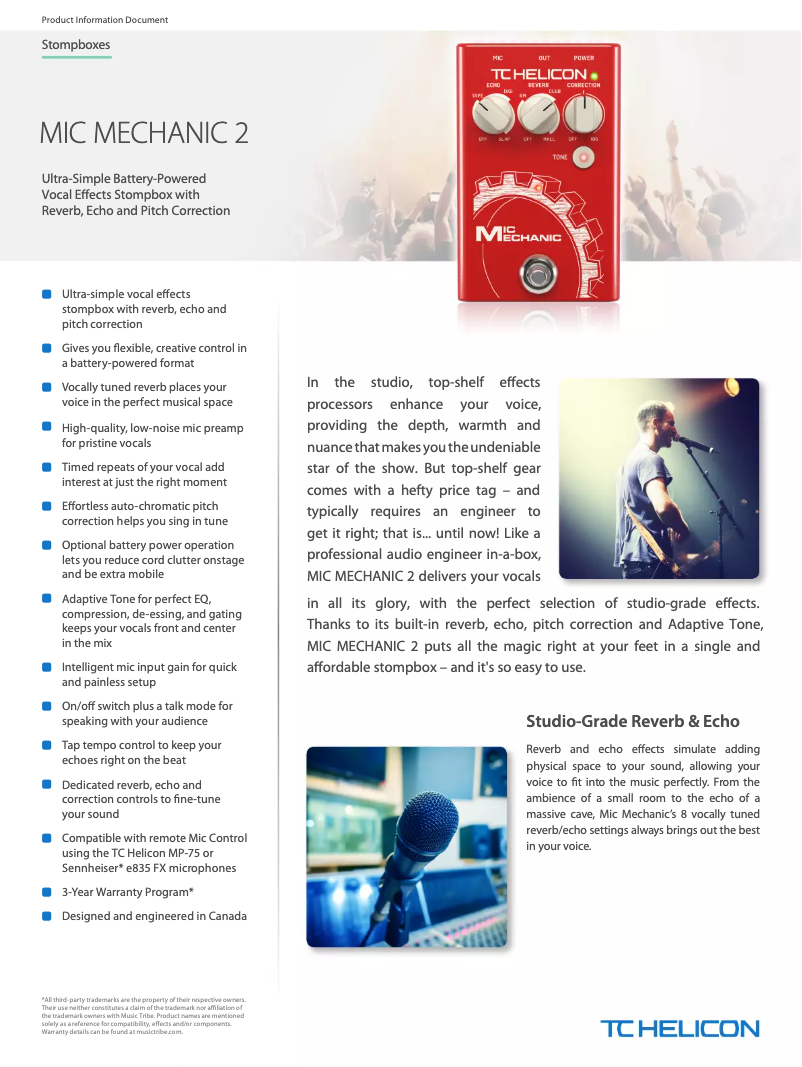 First page image of the manual for Mic Mechanic 2