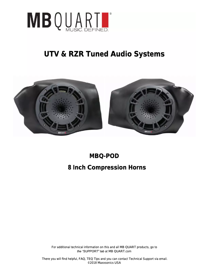 First page image of the manual for MBQ-STG2-BT