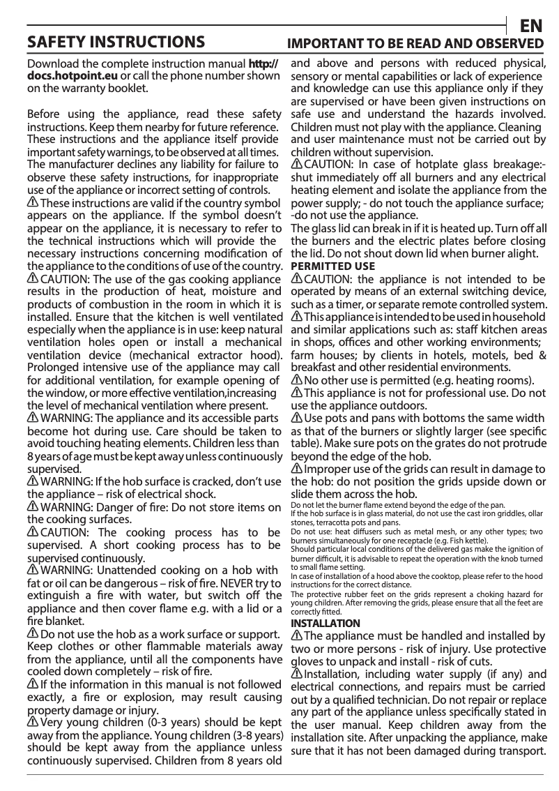 First page image of the manual for PPH 60P F NB