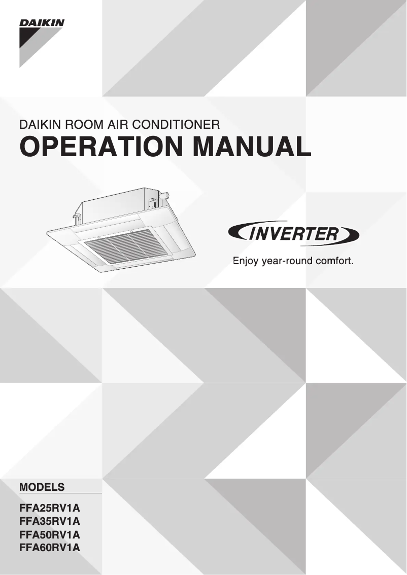 First page image of the manual for FFA25RV1A