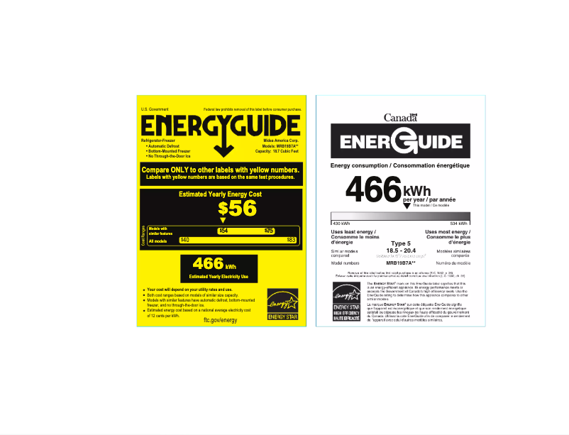 First page image of the manual for MRB19B7AST