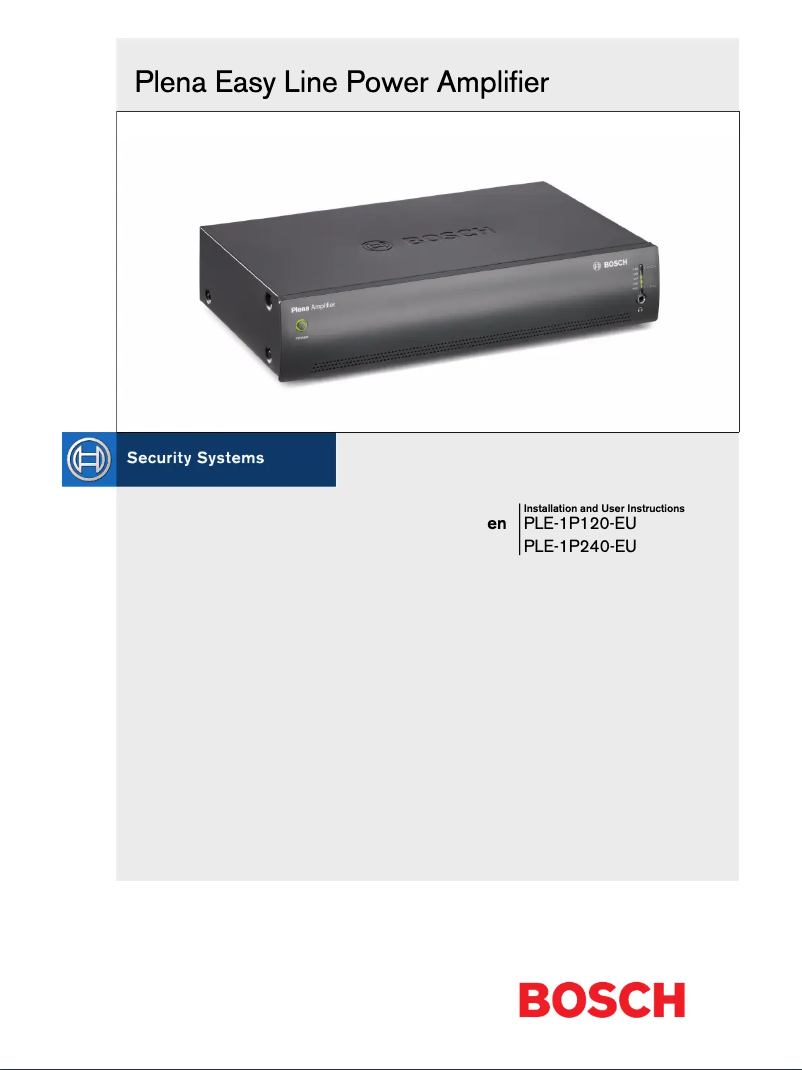 First page image of the manual for Plena PLE-1P120