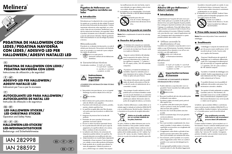 First page image of the manual for IAN 288592