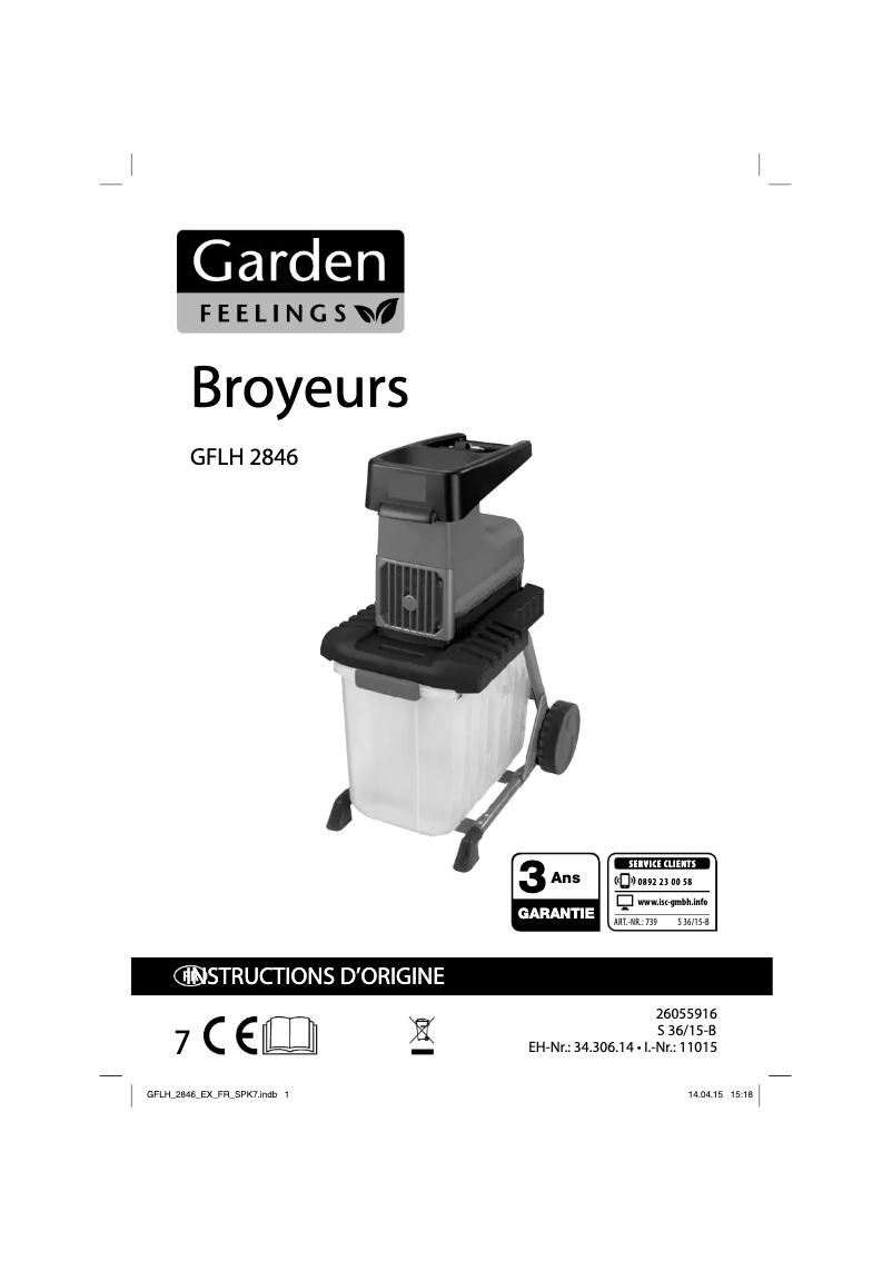 Page 1 of the manual User Manual Garden Feelings GFLH 2846