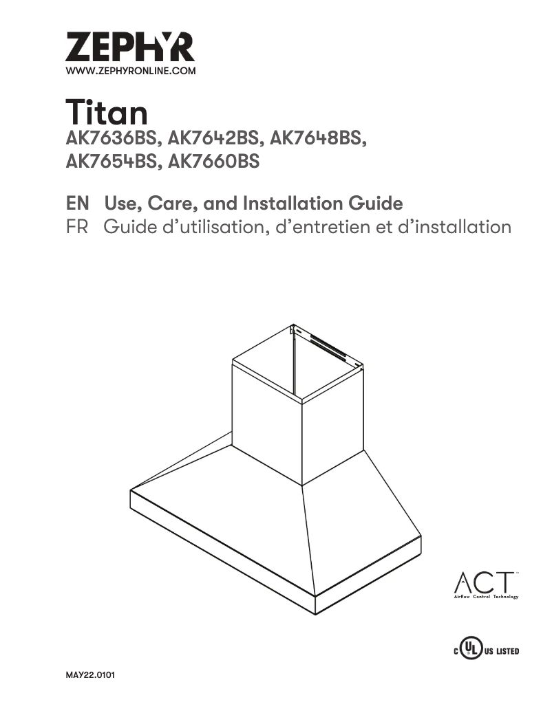 Page 1 of the manual User Manual Zephyr Titan AK7660BS
