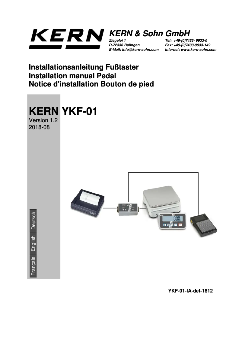 First page image of the manual for YKF-01