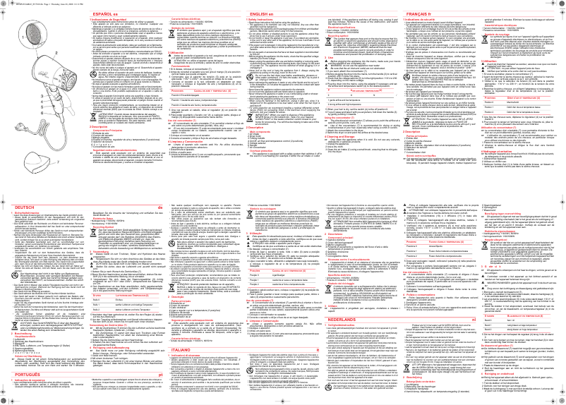 First page image of the manual for SV7010 Slender 2000